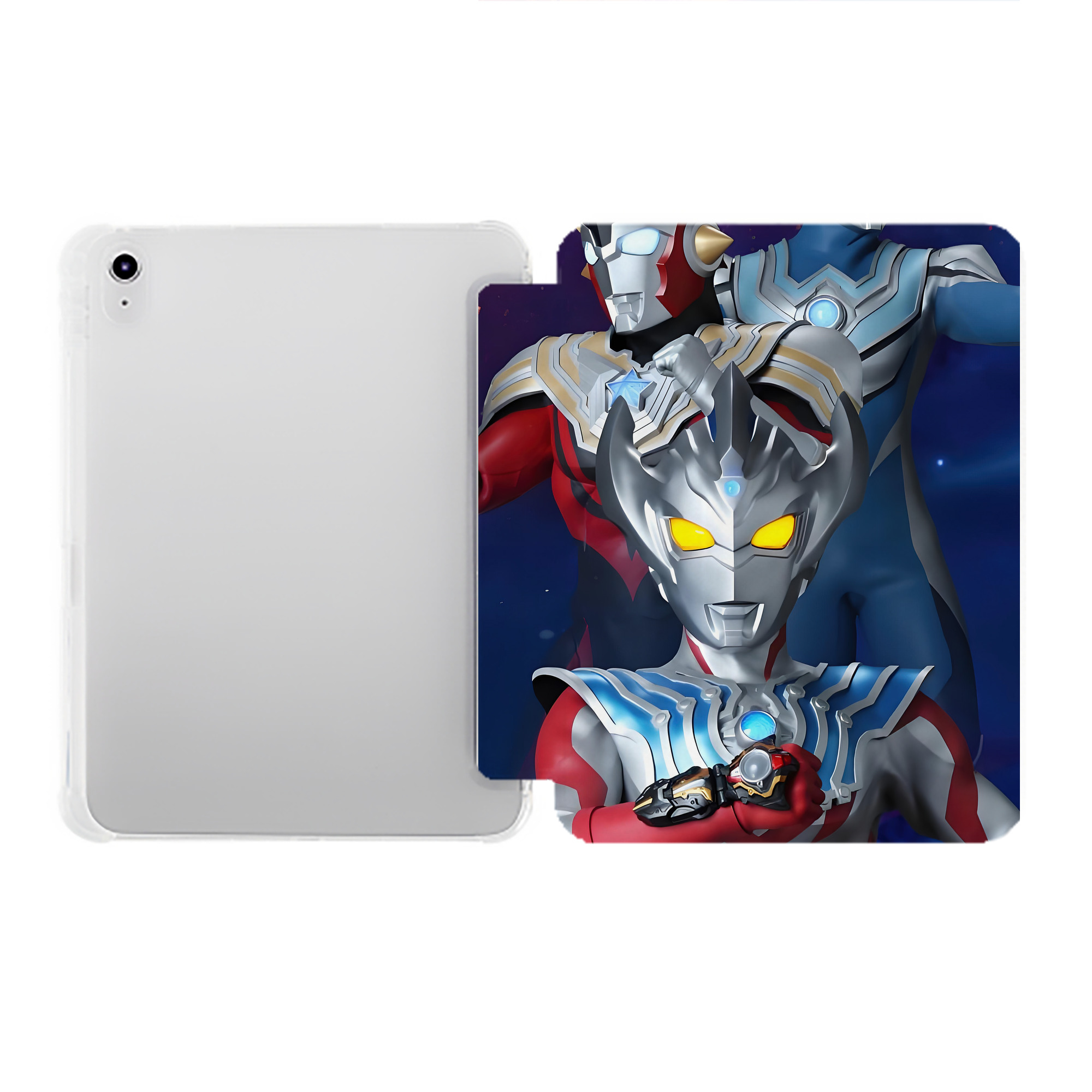（画像用） ウルトラマン Ultraman IPad ケース ペン収納付き 三つ折りスタンド PUレザー×シリコン 対応機種9.5/10.5/10.9インチ